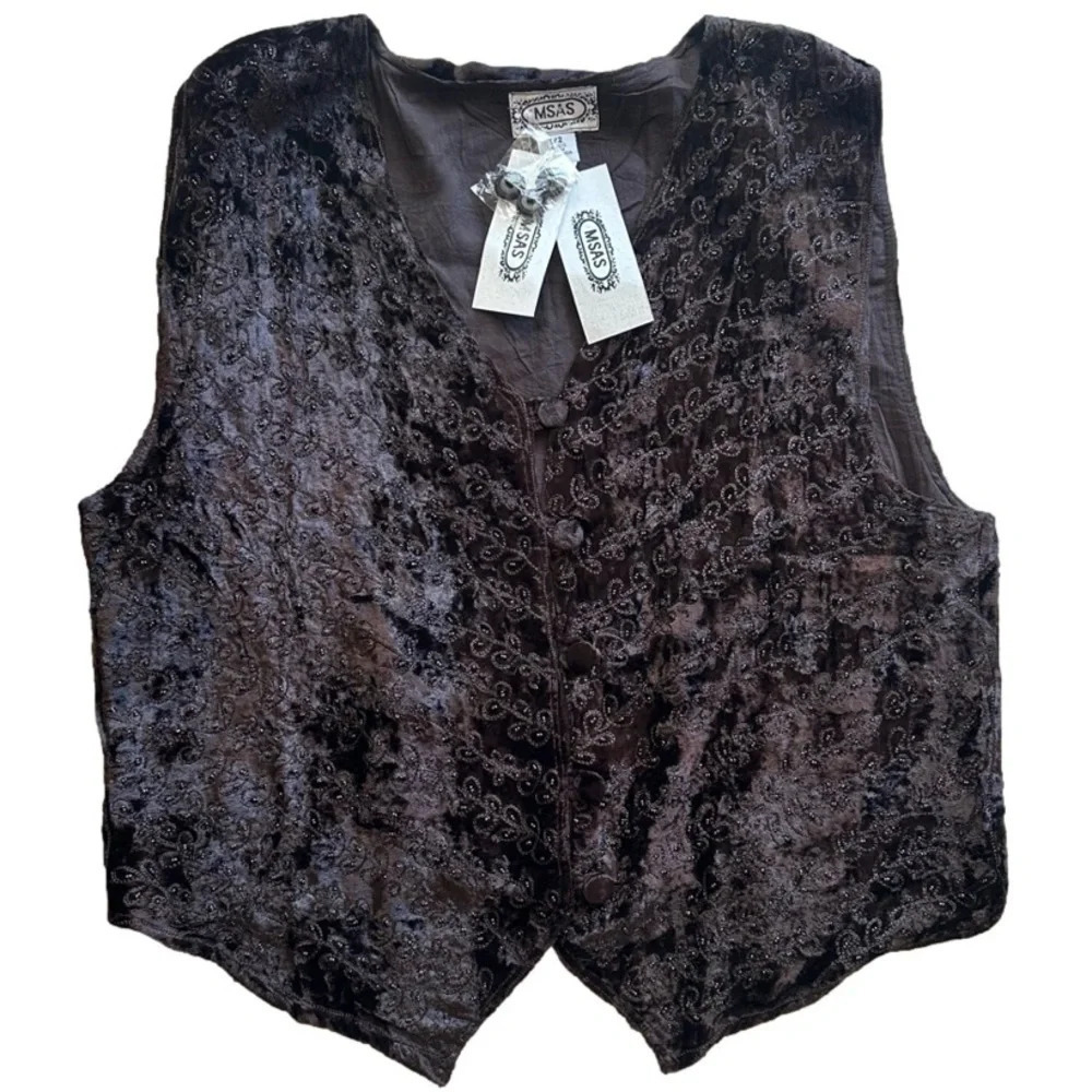 NWT Women’s Vintage MSAS Embroidered Vest